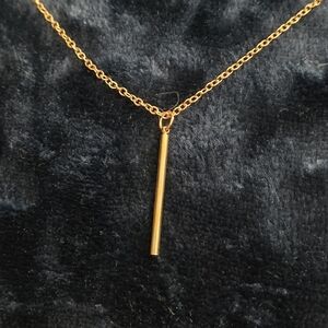 Elegant Gold Bar Pendant Necklace